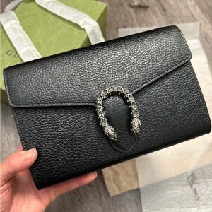Authentic Gucci Dionysus Leather WOC in Black (NEW)